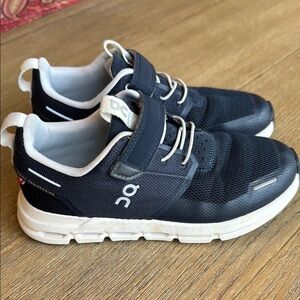 On Running Blue Sneakers with Velcro Strap and Breathable Mesh